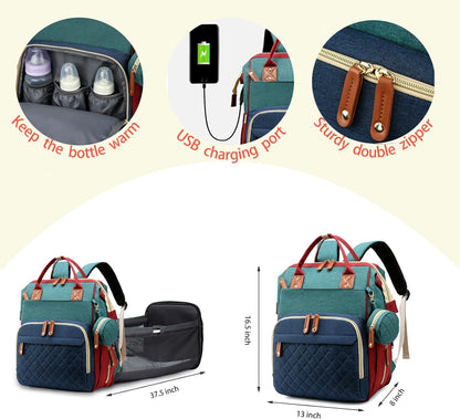 Diaper Bag with Changing Station, 3 in 1 Baby Diaper Backpack