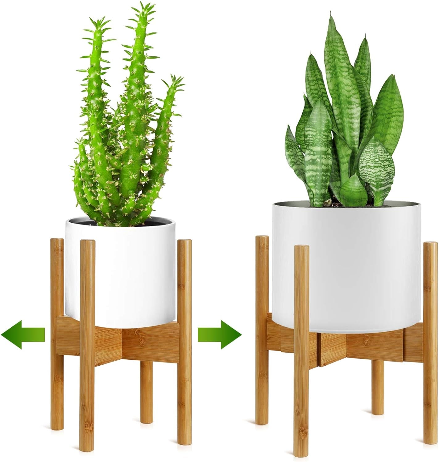 Adjustable Plant Stand, Bamboo Plant Holder, Modern Flower Pot Holder Rack, Display Flower Stand, Plant Pot Stand for Indoor Outdoor, Fit 8-12 in Plant Pots, 1Pcs (Excluding Plants & Plant Pot)