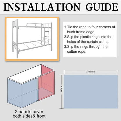 Students Dormitory Bunk Bed Curtain Drapery Lightproof Dustproof Canopy Spread Blackout Moveable Curtains for Dorm Room, 1.5X2M, Planet