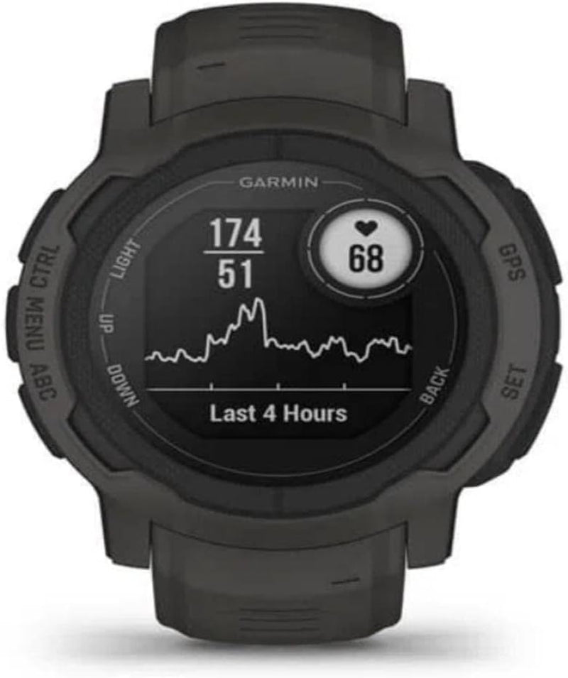 Instinct 2, Rugged GPS Smartwatch, Built-In Sports Apps and Health Monitoring, Ultratough Design Features, Graphite