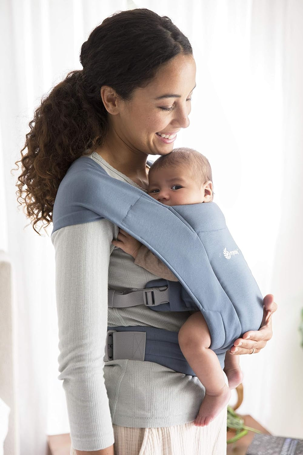 Embrace Baby Carrier for Newborns from Birth, Extra Soft & Ergonomic with Head Support, Oxford Blue