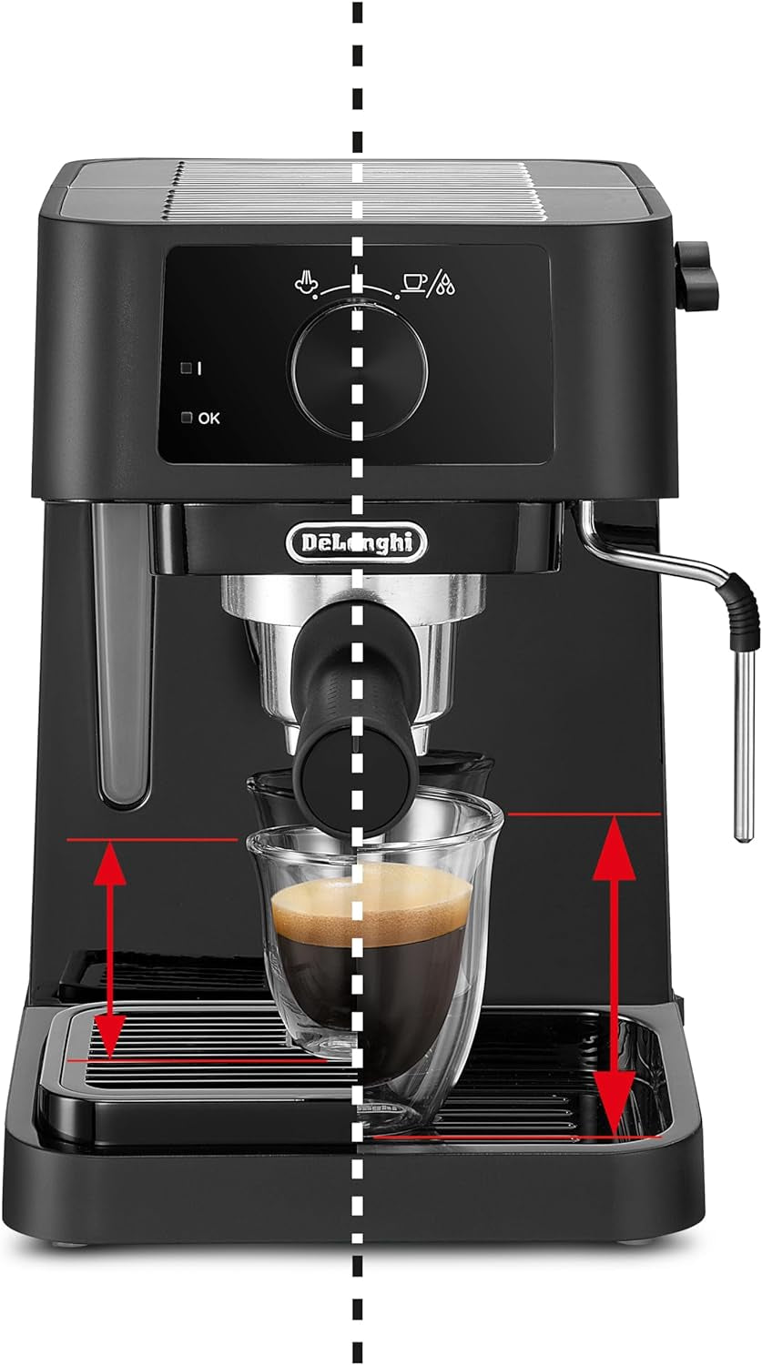 Stilosa EC230.BK, Traditional Barista Pump Espresso Machine, Espresso and Cappuccino, 2 Cups, Black