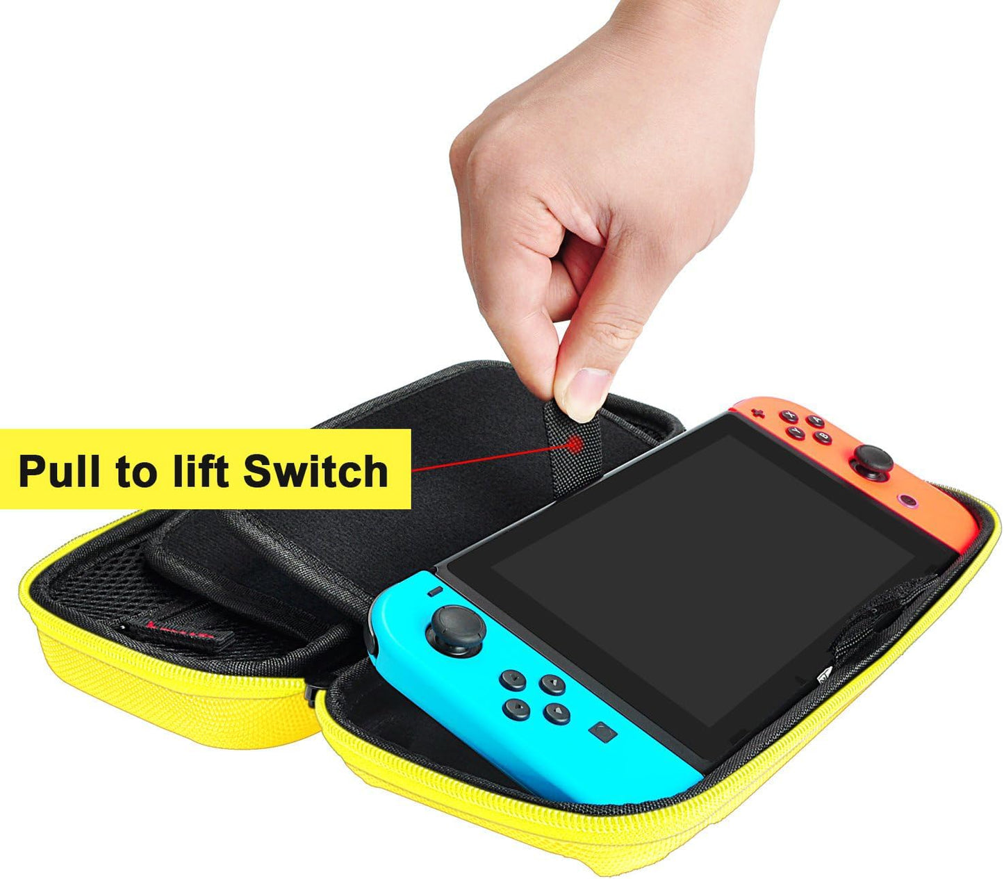 Switch Case Compatible with Nintendo Switch/Switch OLED - Carrying Case with 20 Game Cartridges, Protective Hard Shell Travel Case Pouch for Nintendo Switch Console & Accessories (Yellow)