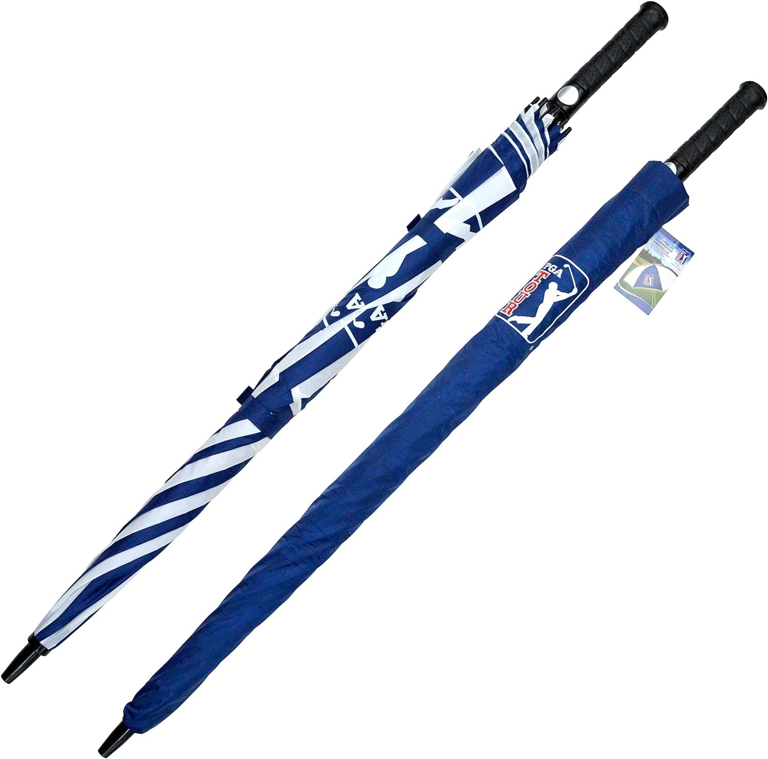 Windproof Golf Umbrella, Blue,White, 62-Inch