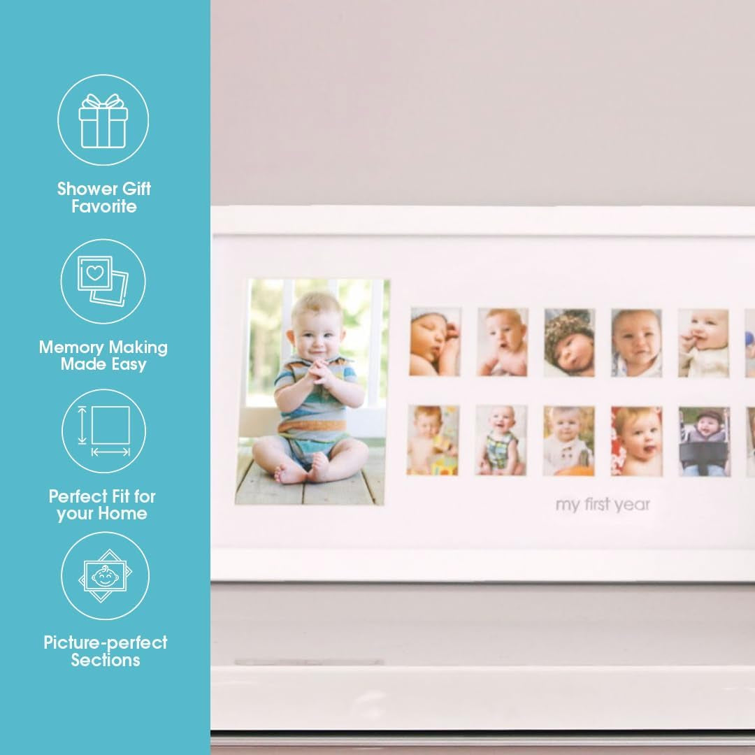 Photo Moments Baby First Year Keepsake Frame, White