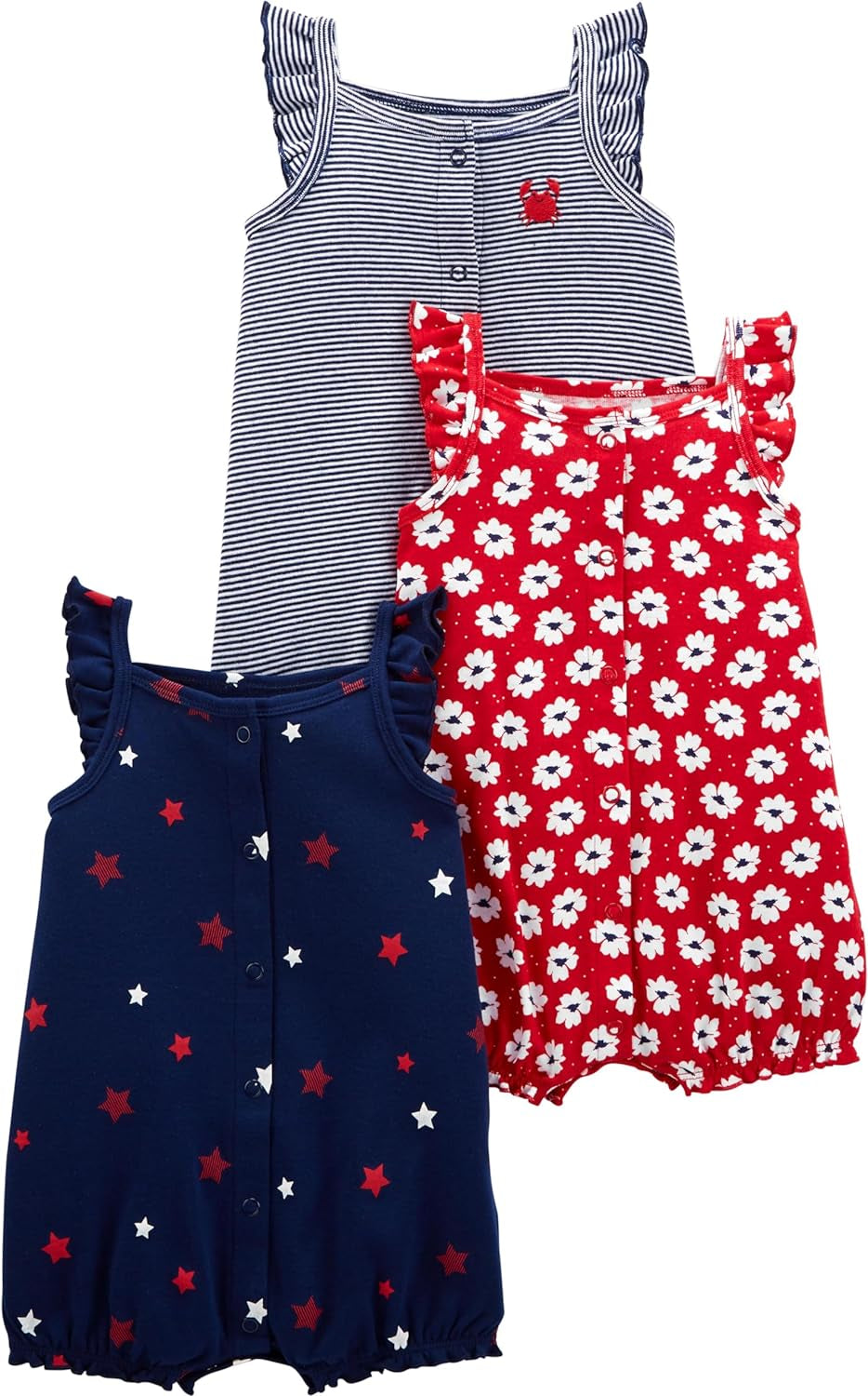 Baby Girls' Rompers (Pack of 3)