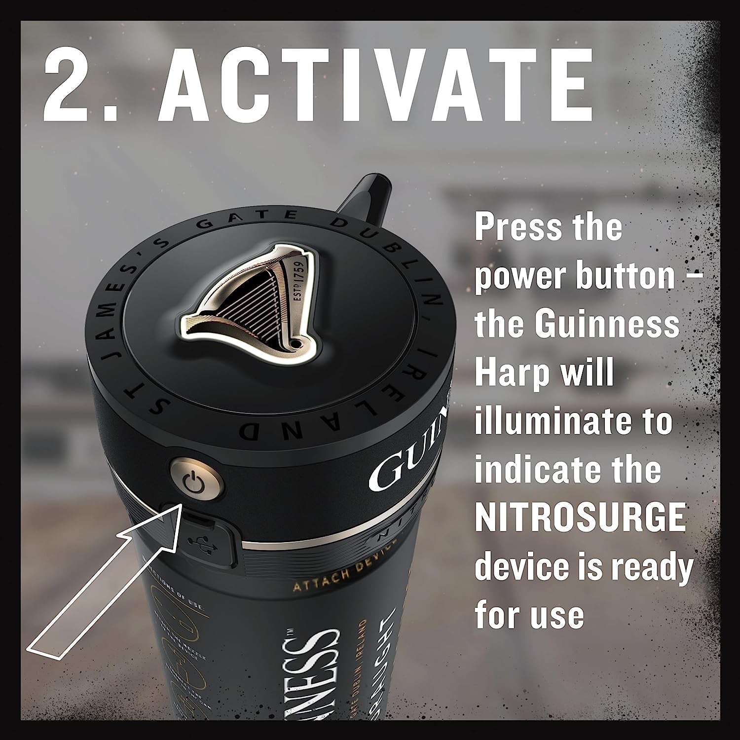 Draught Nitrosurge Device, Stout Beer, Perfect Pub Pour at Home, Rich Smooth Head & Sweetness of Malt Balanced with Hops, Cans Sold Separately, Device Only