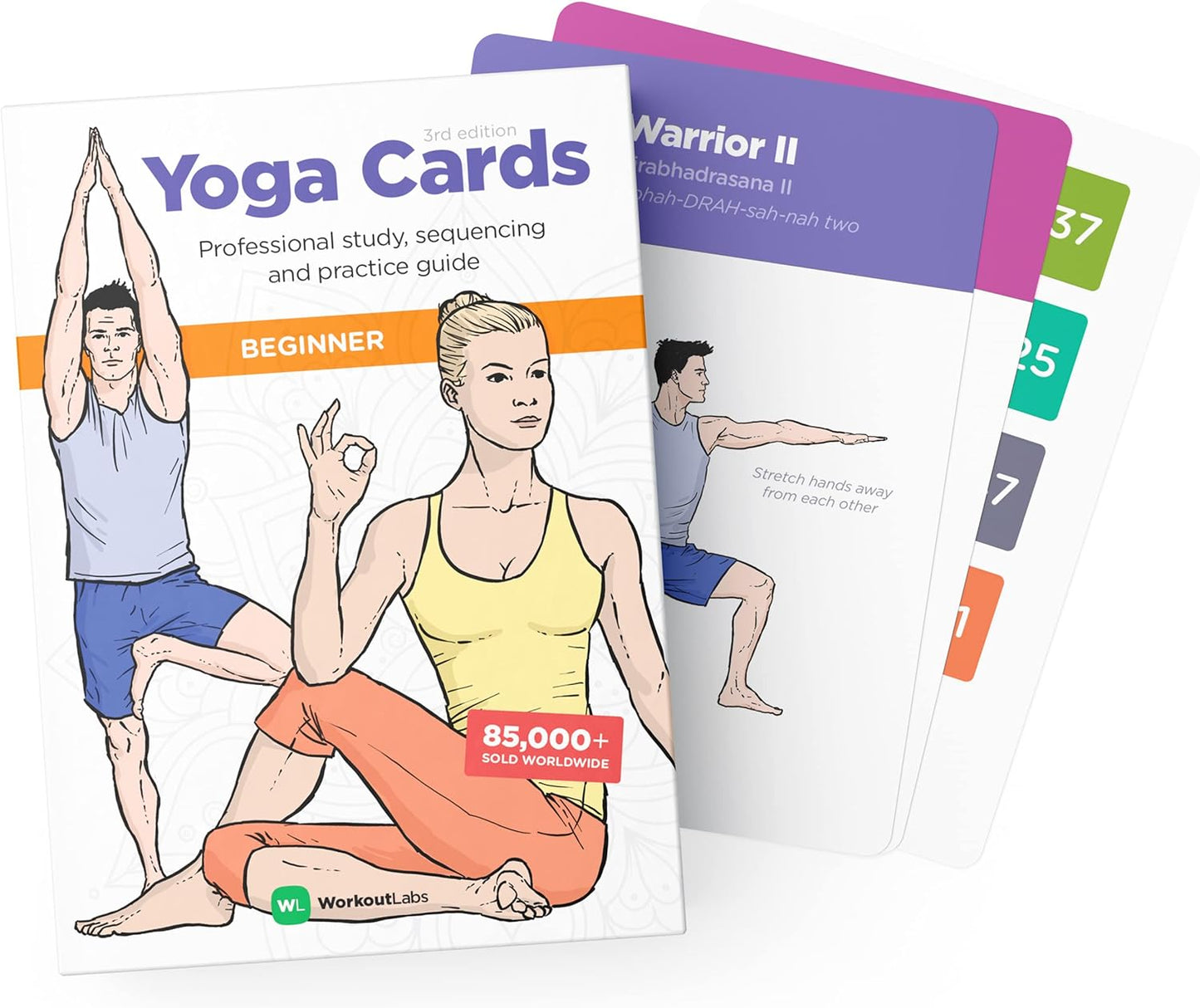 YOGA CARDS - Beginners: Professional Visual Study, Class Sequencing & Practice Guide with Essential Poses, Breathing Exercises & Meditation - Yoga Flash Cards/Yoga Deck with Sanskrit