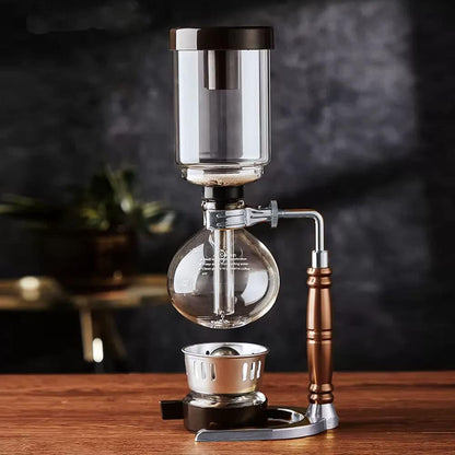 5 Cup Syphon Maker Vacuum Coffee Maker for Brewing Coffee and Tea with Extended Handle