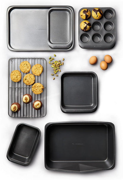 Masterclass Smart Space Stacking Non-Stick Bakeware Set, 7 Piece Baking Trays, Gift Boxed