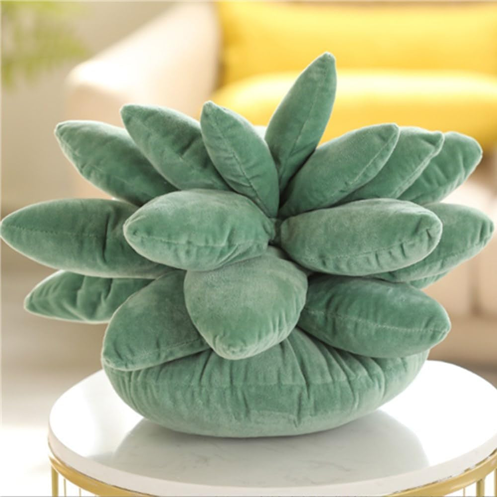 9.8 in Succulent Pillow, Plant Pillow,Cute Stuffed Plant Plush Pillows, 3D Succulents Cactus Pillow, Plush Cushion for Garden Bedroom Home Decor