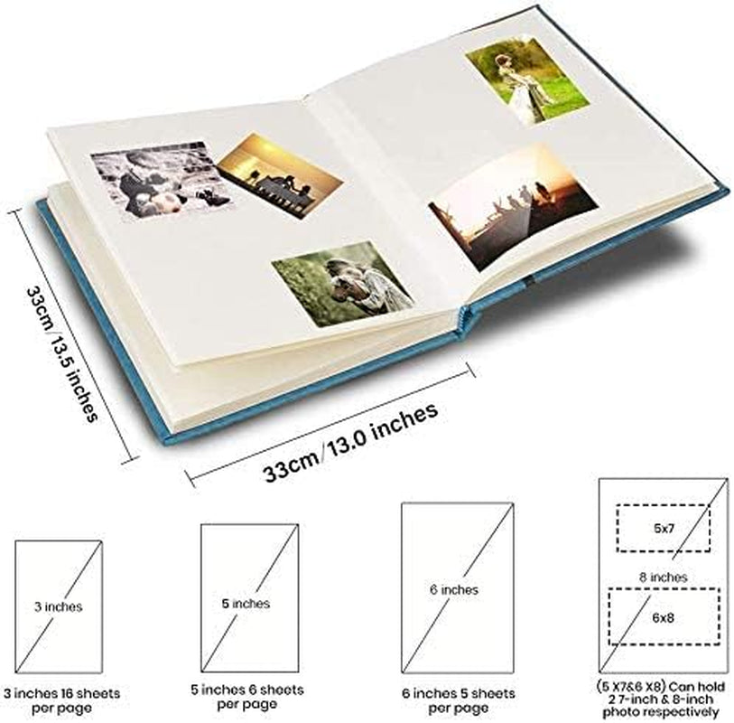 Magnetic Self-Stick Page Photo Album,Leather Cover,Holds 4X6,5X7,6X8,8X10,10X12 of Photos,Suitable for Anniversary Albums,Wedding Photo Album,Baby Growth,Family Album