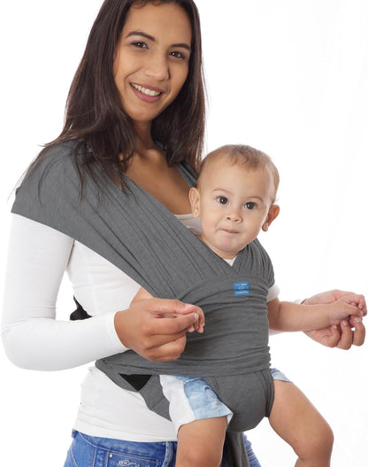 Snuggleroo Hybrid Baby Carrier and Wrap, with Handy Travel Bag, Suitable from Birth to Toddler - Charcoal Grey