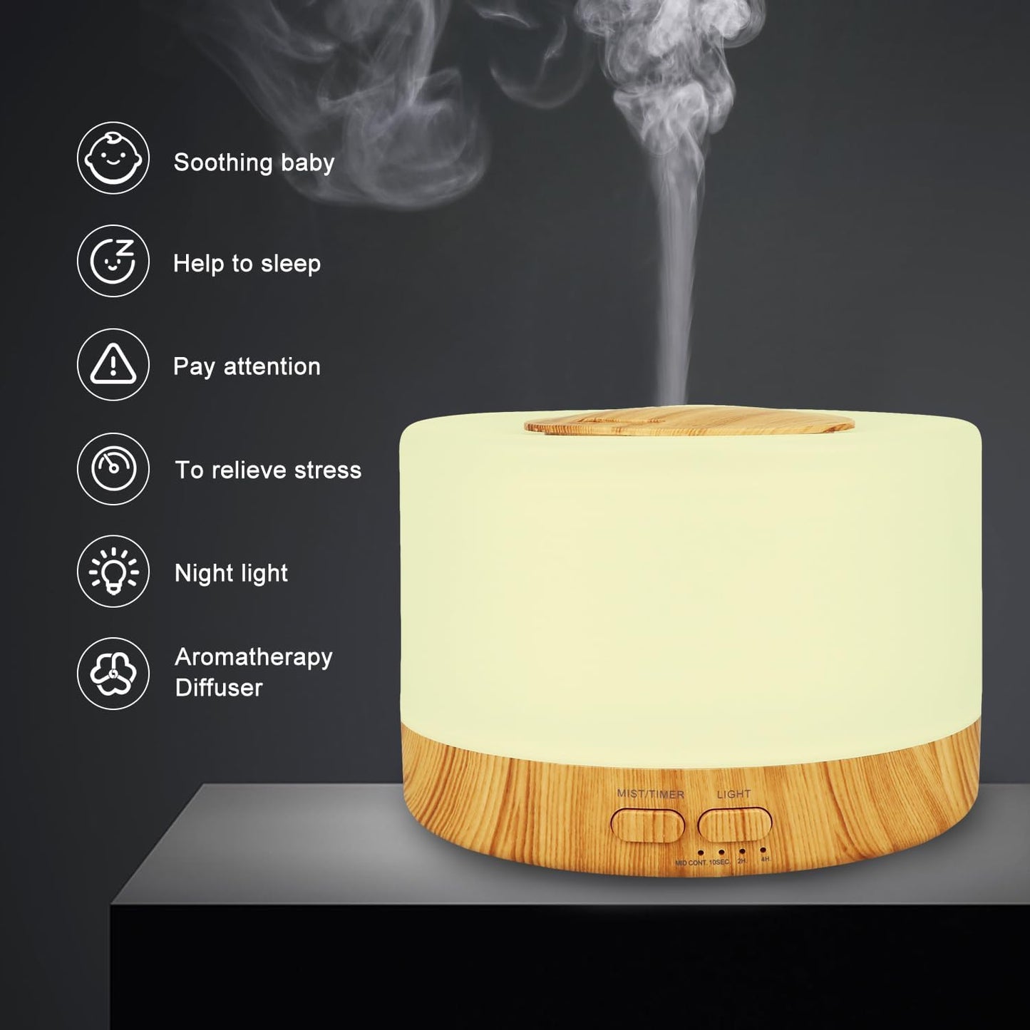 Premium 500Ml Ultrasonic Essential Oil Diffuser - Quiet Humidifier with 7 LED Colors, Remote Control, and Timer for Relaxation & Wellness in the Home, Office, and Spa