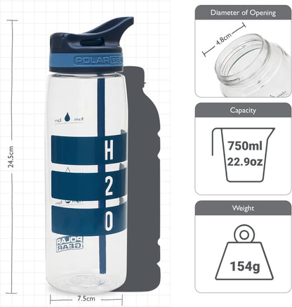 Aqua Curve Tritan 750Ml Water Tracker Bottle. Flip up Straw. Measure Hydration & Drinking Goals. Ideal for Cycling Gym Swim & School. Reusable Leak Proof Non-Spill