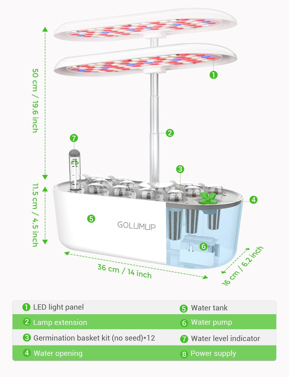 Hydroponics Growing System 12 Pods Hydro Indoor Herb Garden with LED Light, Plants Germination Kit with Auto Timer, Smart Indoor Gardening System Gardening Gifts for Women