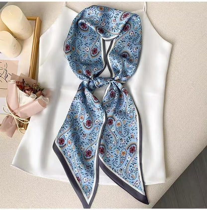 Satin Silk Scarf 148 X 13.5 Cm Tie Double Layer Waistband for Blazer, Coat, Dress