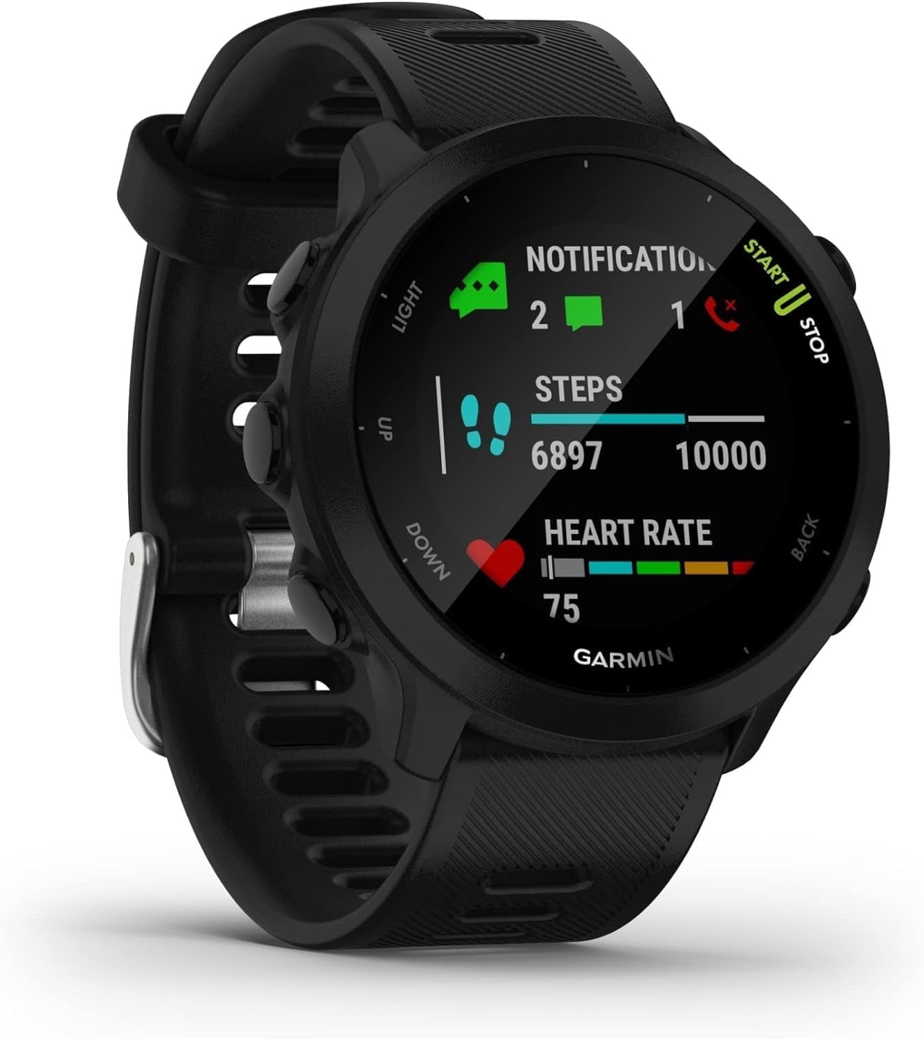 Forerunner 55 Easy to Use Lightweigh GPS Running Smartwatch, Running and Training Guidance, Safety and Tracking Features Included, Black