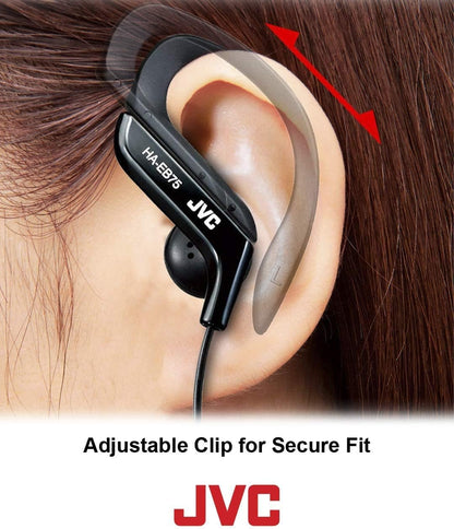 , HA-EB75-BN-U Adjustable Sports Ear Clip Earphones for a (Black)