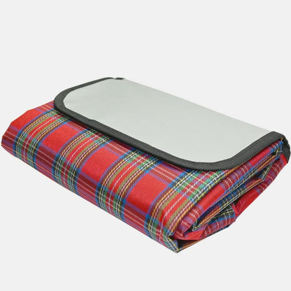 Armo Extra Large Tartan Picnic Blanket with Carrying Handle Waterproof Beach Garden Outdoor Washable Picnic Camping Blanket 200CM X 200CM (Red)