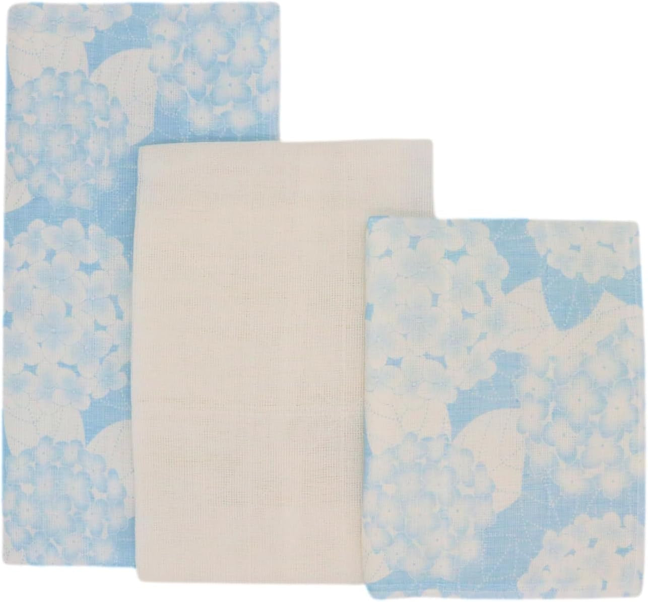 Floral Kitchen Towel Set - Hydrangea in Light Blue - Made in Japan