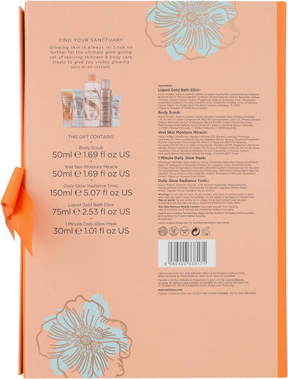 Spa Time to Glow Gift Set with Face Mask, for Body and Face, Vegan Beauty Skincare for Women, Her