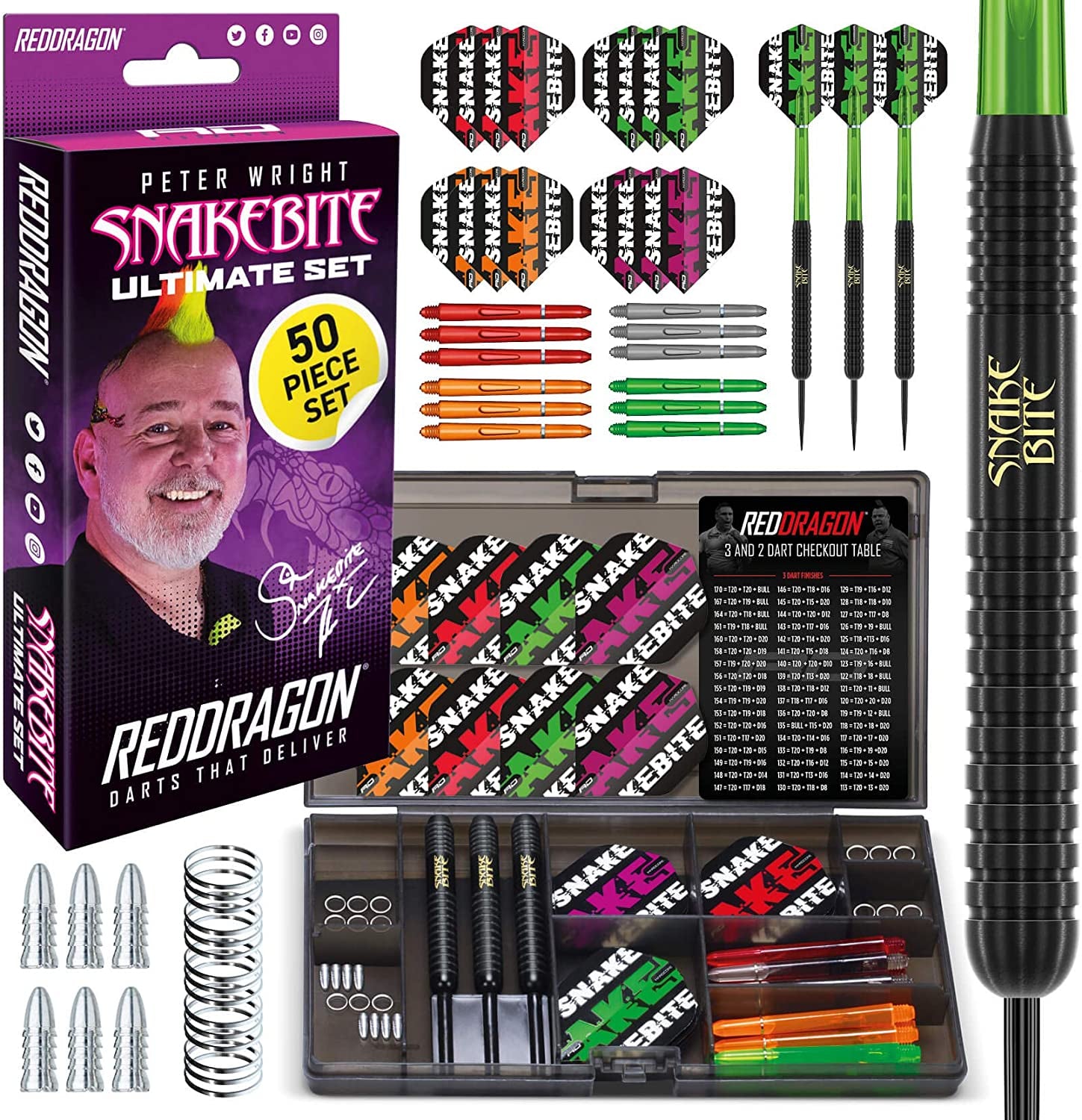 Peter Wright Snakebite Brass Darts Sets