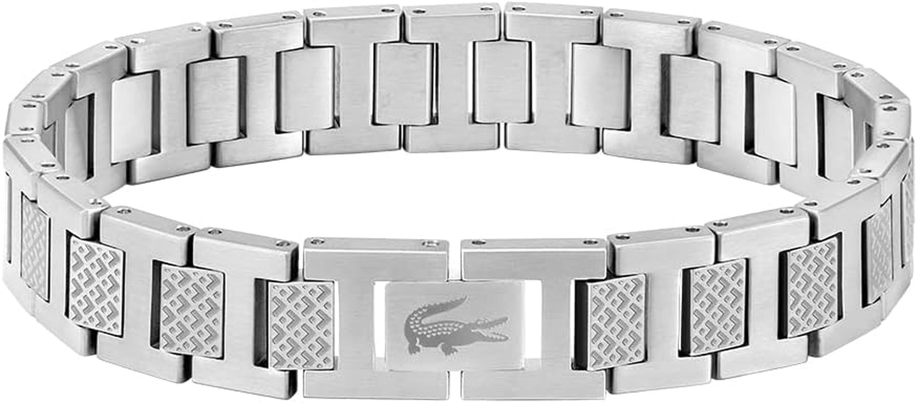 Men'S METROPOLE Collection Link Bracelet Embellished with Petit Piqué Pattern