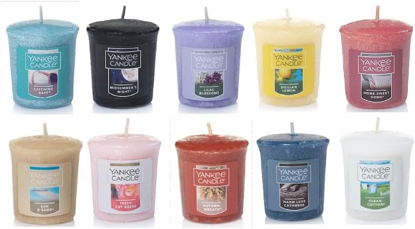 Value Bundle with 10 Votive Scented Candles, Mixed Popular Fragrances, Set of 10