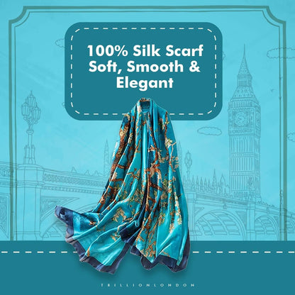 London® Spring Collection | Designer Silk Scarf for Women | Lightweight Neck Scarves | Shawl Wraps | Suitable for Daily Life | Travelling & Gifting | Smooth & Soft Finish | Size- 180Cm*90Cm