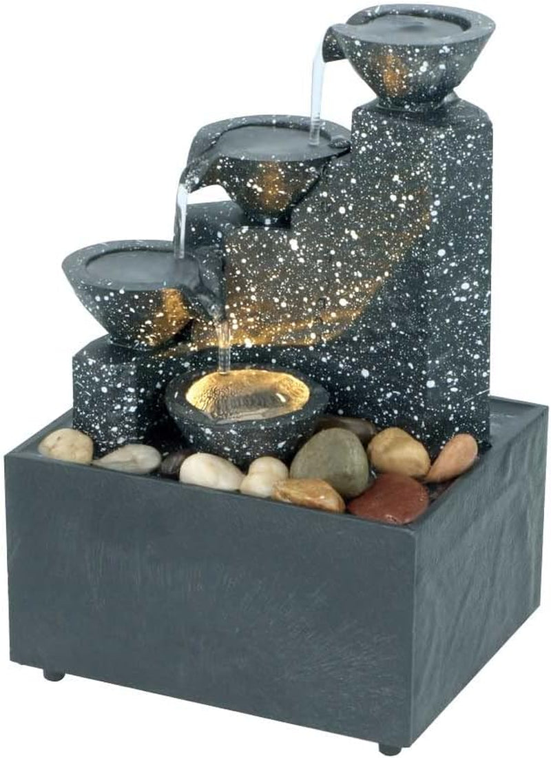 Well Being Tabletop Cascading Water Fountain - Four Bowls Zen Feng Shui Indoor Relaxation Water Feature