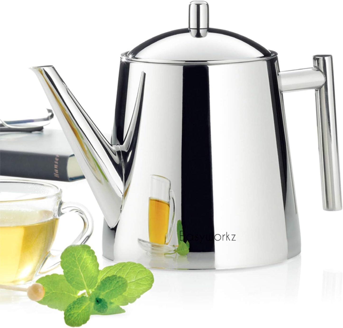 Stainless Steel 1500Ml Teapot with Removeable Infuser Tea Maker for Fruit Herbal and Infusion Tea