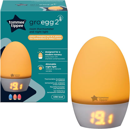 Groegg2 Digital Colour Changing Room Thermometer and Night Light, USB Powered