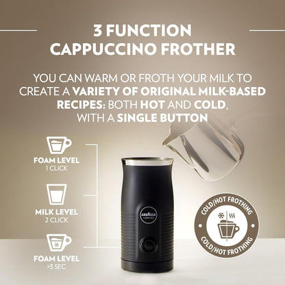 a Modo Mio Milk Easy Frother, for Milk-Based Recipe, Black