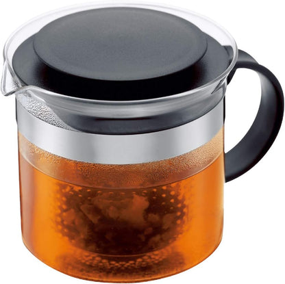 1875-01 Bistro Nouveau Tea Press, Borosilicate Glass, Plastic Infuser - 1 L, Black