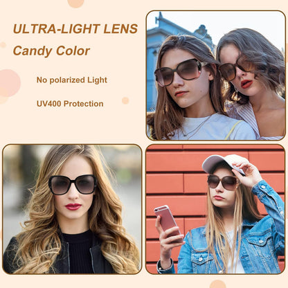 4 Pcs Women Large Sunglasses,Uv 400 Glasses Oversized Polarized Sunglasses Classic Trend Ladies Sunglasses Sparkling Large Frame Sunglasses for Women