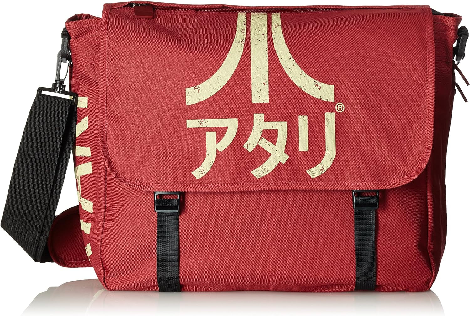 Meroncourt BIO-MB221005ATA Messenger Bag with Japanese Logo, Red (Crimson Red)