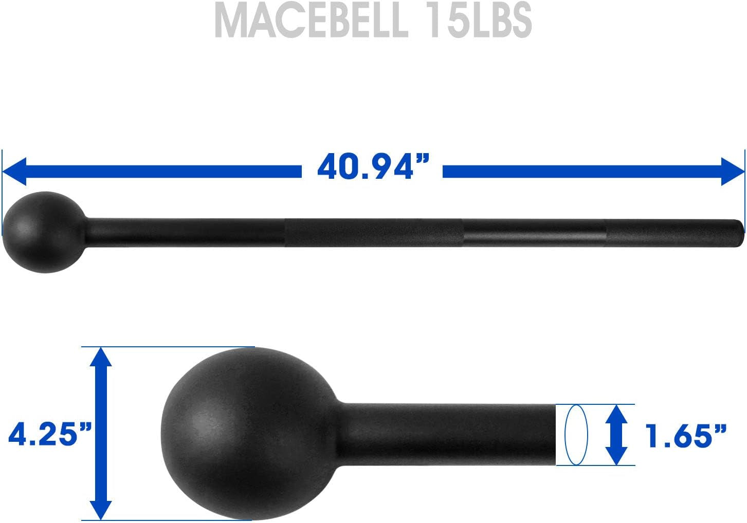 Alloy Steel Mace Macebell, Weighted Bar for Strength Training, Shoulder, Grips & Forearms Workouts - Gym Hammer with Multiple Size