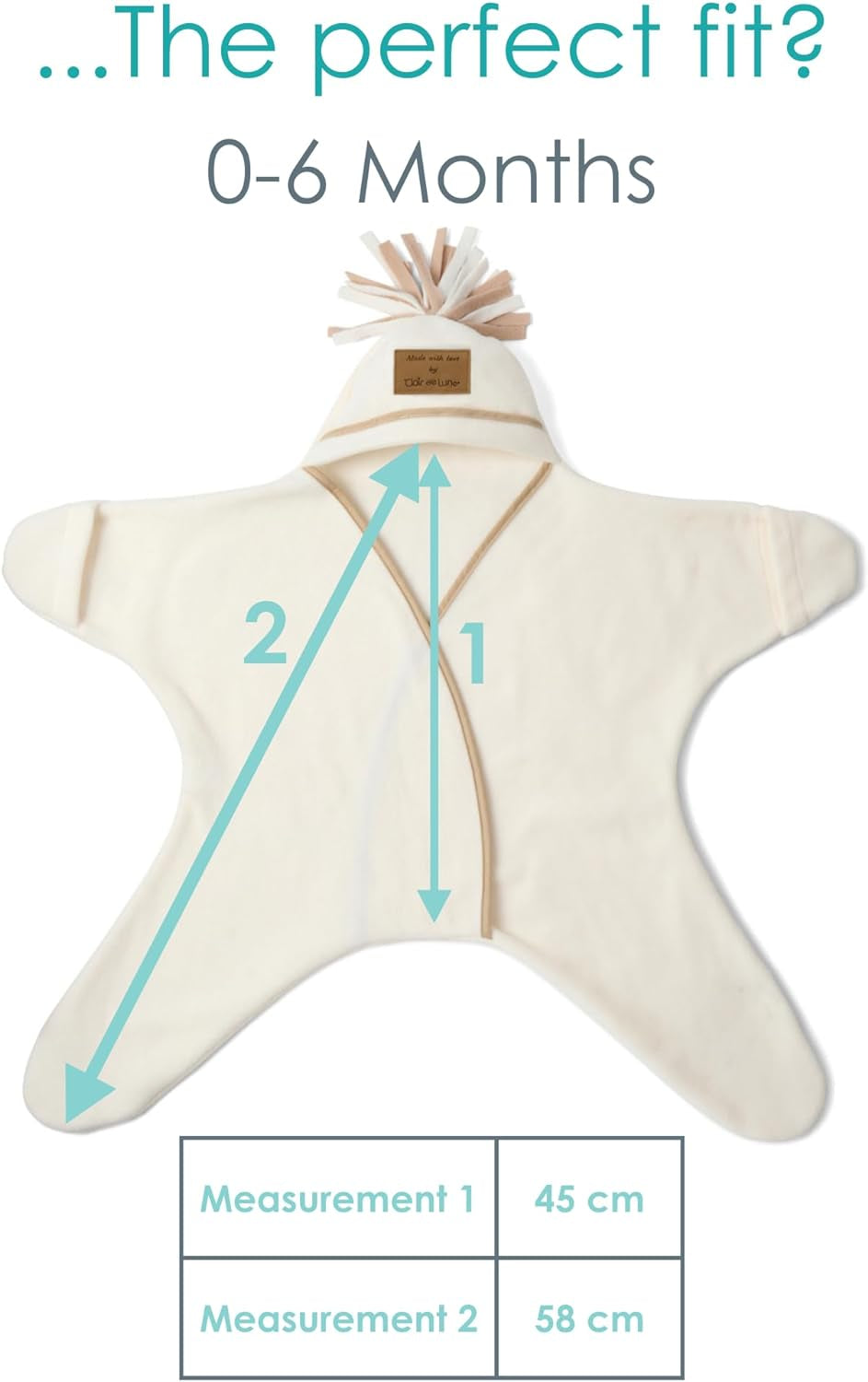 | Star Fleece Baby Wrap Blanket | Swaddle | Great for Travel Strollers, Prams and Car Seats | 0-6 Months – (Cream)