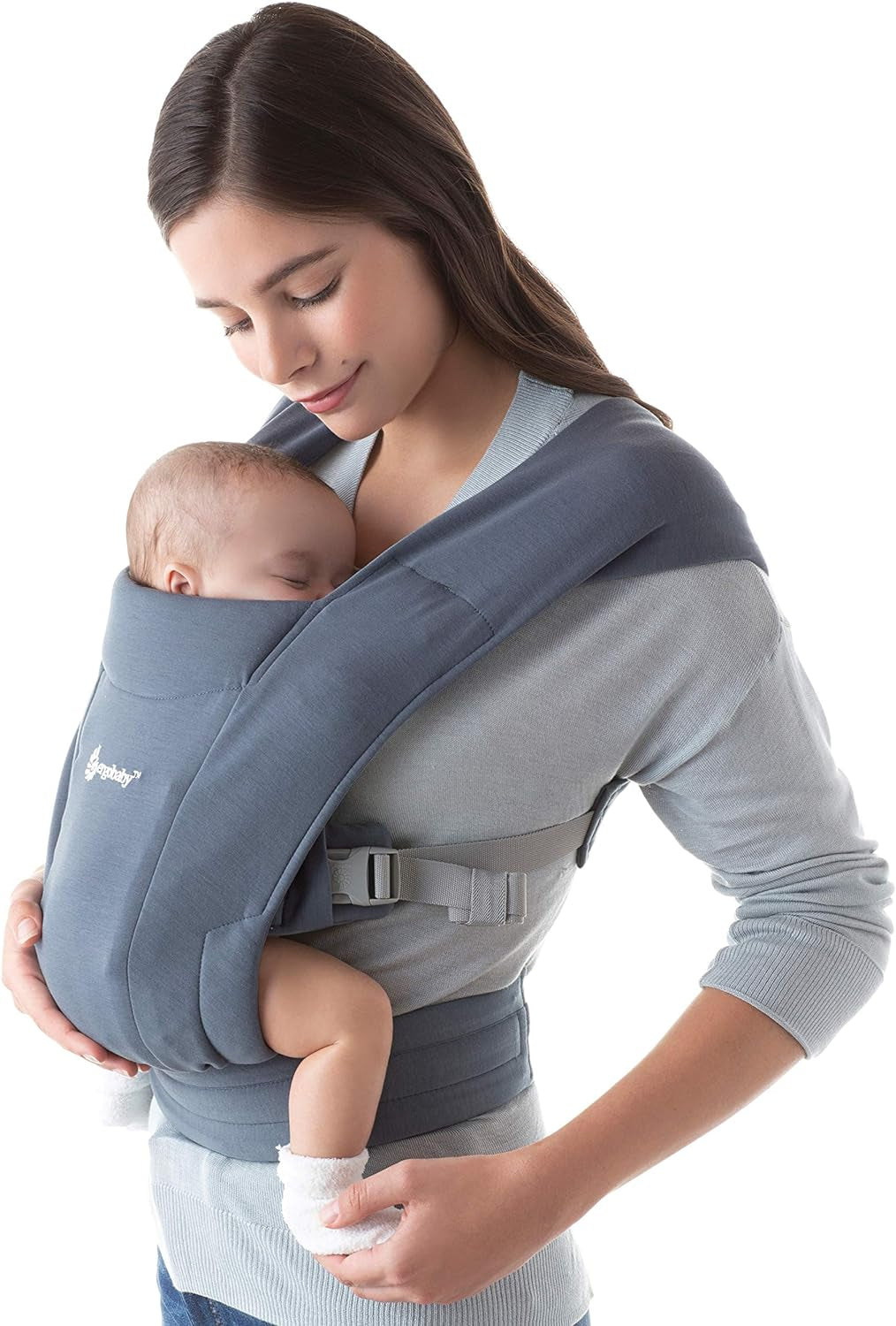 Embrace Baby Carrier for Newborns from Birth, Extra Soft & Ergonomic with Head Support, Oxford Blue