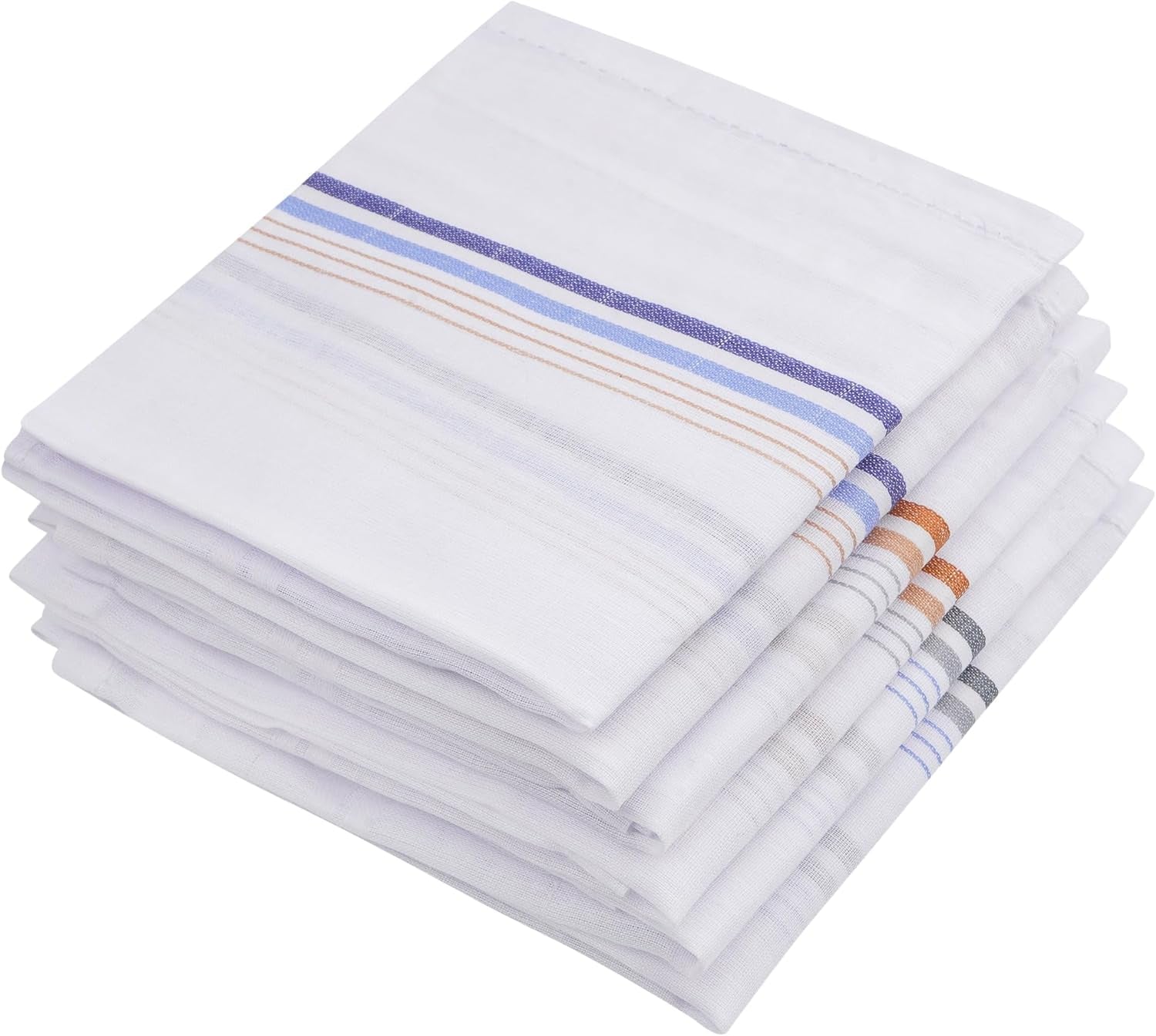 Men'S Handkerchiefs 100% Soft Cotton Pocket Square Hankies 6 Pack