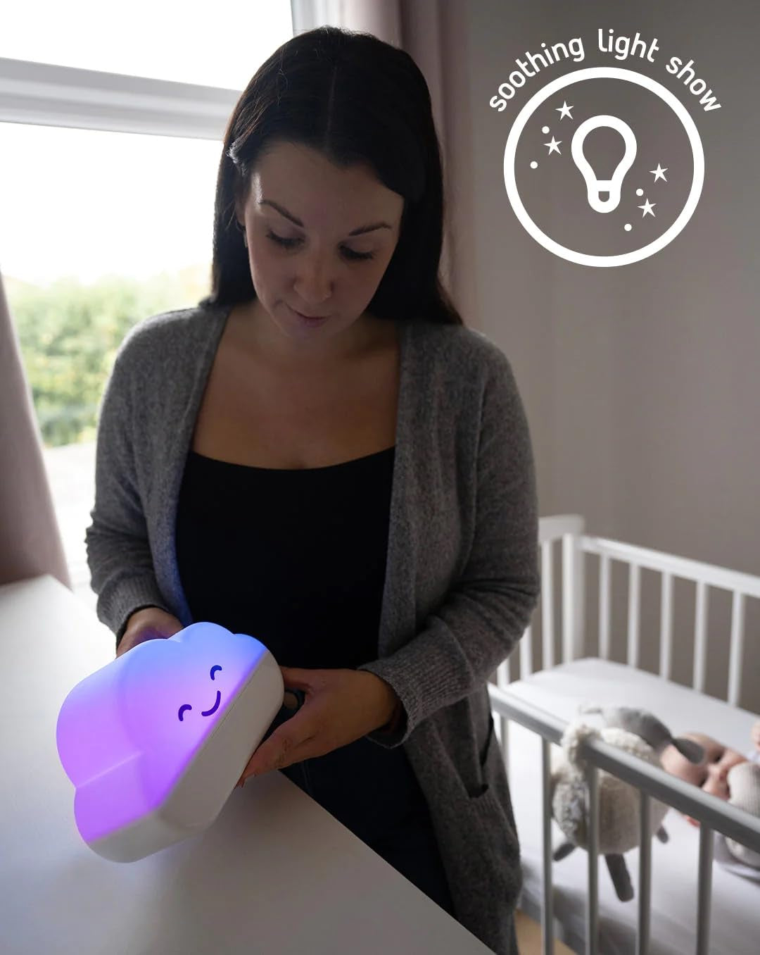 , Misty the Cloud 3 in 1 | Nursery Room Thermometer | Sleep Trainer Clock | Children’S Soothing Night Light | Suitable for Baby and Toddlers | Non App Version