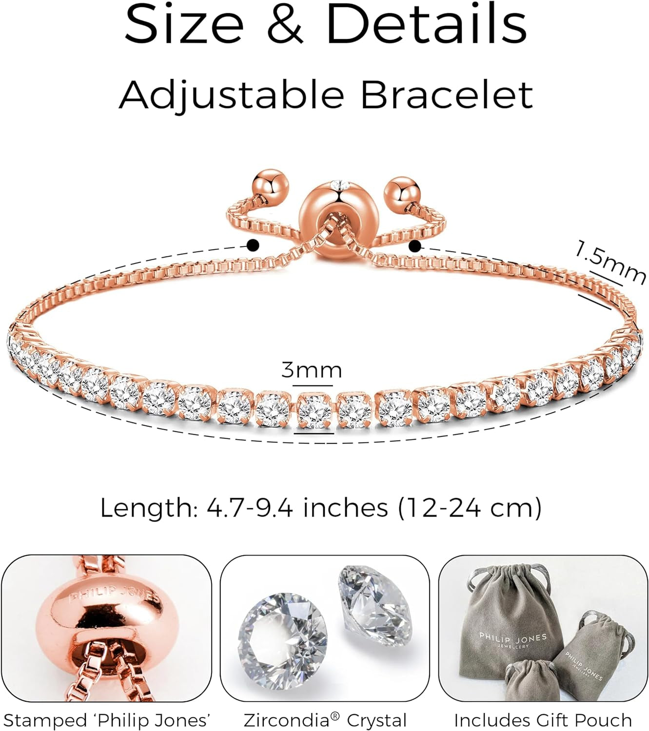 Rose Gold Plated Solitaire Friendship Set Created with Zircondia® Crystals