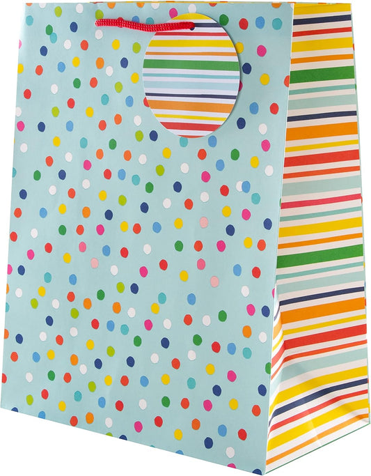 Multi-Occasion Large Gift Bag - Spots and Stripes Design