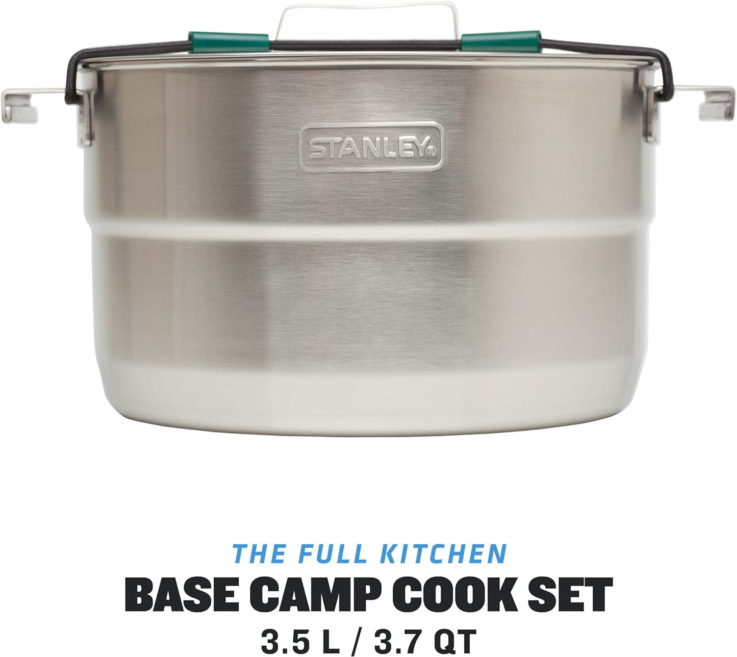 Adventure Full Kitchen Basecamp Camping Cooking Set 3.5L - 11 Piece Camp Cook Set - Outdoor Cook Set - Stainless Steel Pot with Vented Lid - Cookware for Backpacking, Hiking and Camping