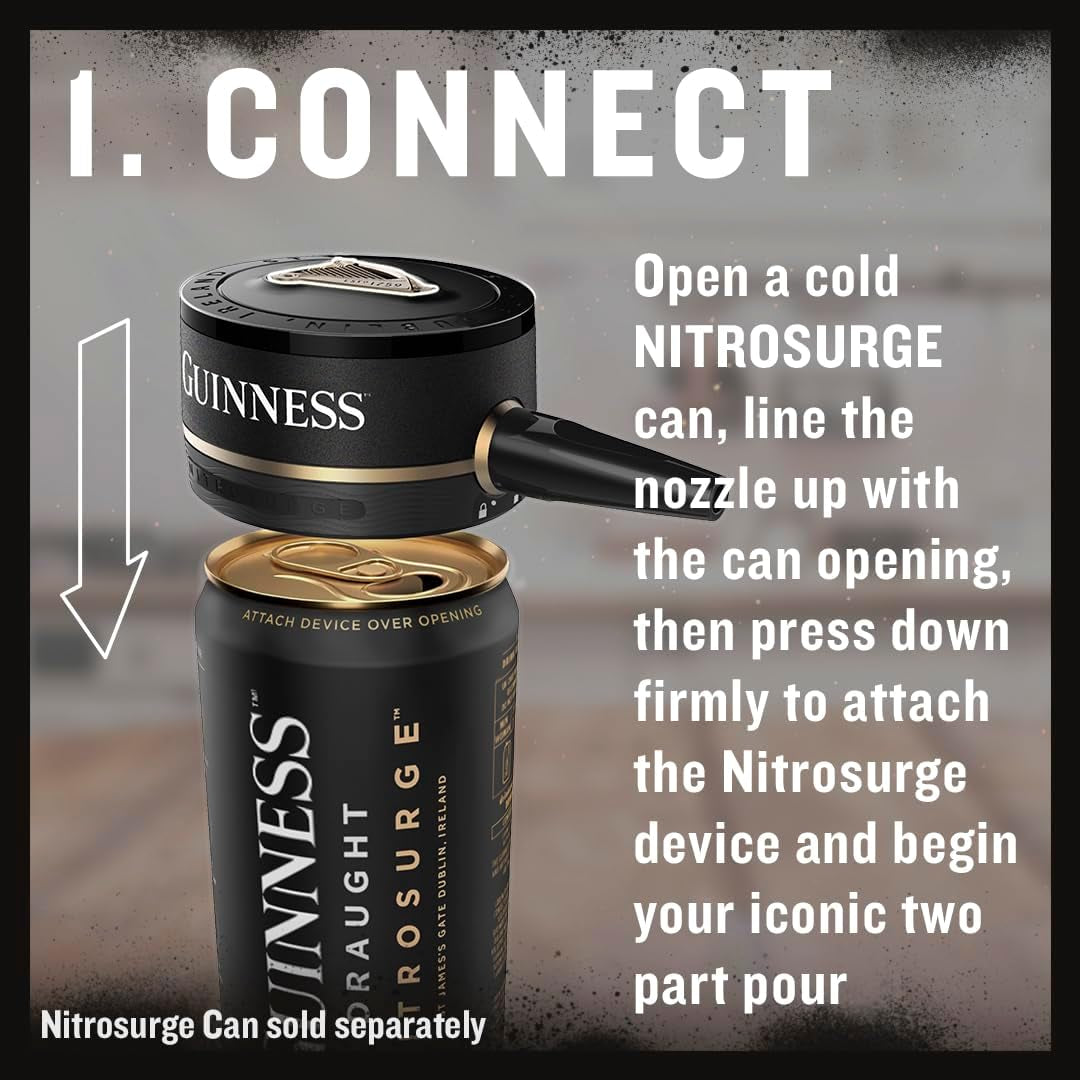 Draught Nitrosurge Device, Stout Beer, Perfect Pub Pour at Home, Rich Smooth Head & Sweetness of Malt Balanced with Hops, Cans Sold Separately, Device Only