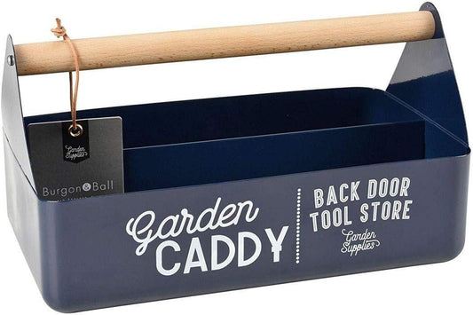 Garden Caddy with Beech Wood Handle, Atlantic Blue