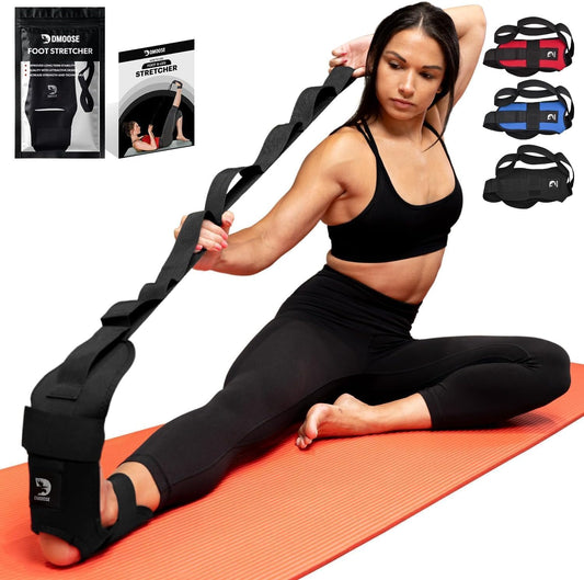 Leg Stretcher for Plantar Fasciitis, Improve Strength, Balance Stretches and Achilles Tendonitis, Stretch Loops for Hamstring, Quad, and Calf Pain Relief Hamstring Stretcher