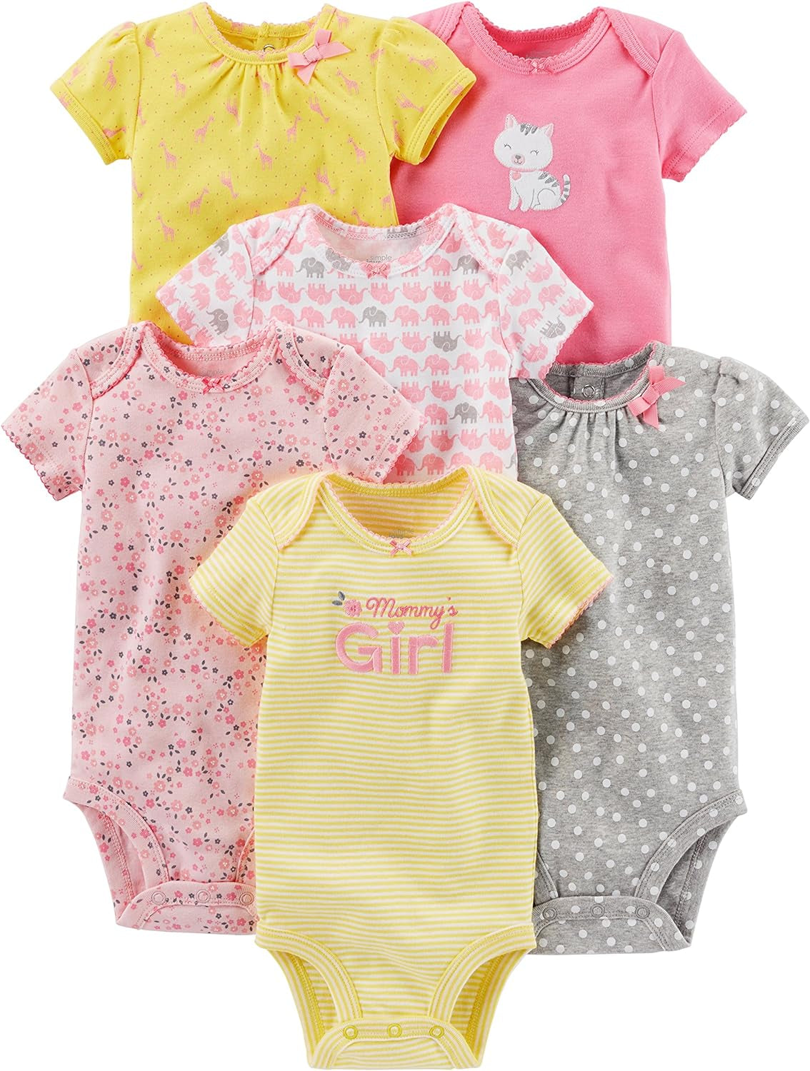 Baby Girls' Bodysuit (Pack of 6)