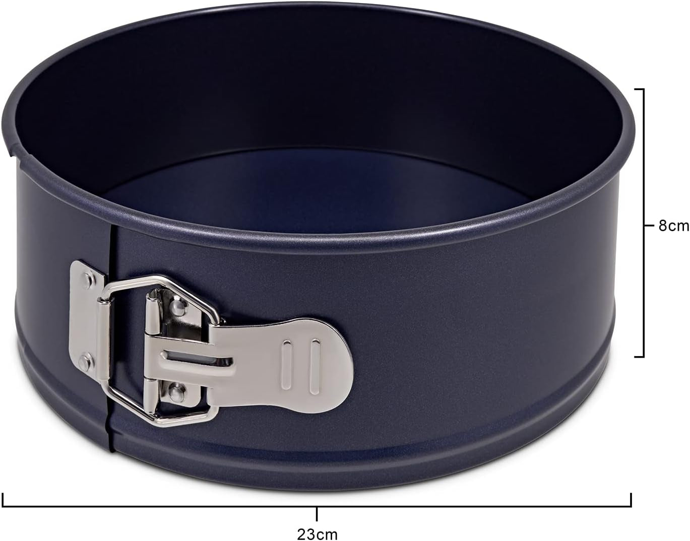 Non-Stick Springform Cake Tin with Loose Base, 23Cm/9In, PFAS Free Carbon Steel, Dark Blue, round Baking Tin/Pan, Bakeware, Cake Mould, Dishwasher Safe